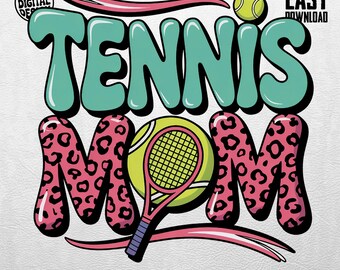 Tennis Mom PNG: sublimatieontwerp, sportafbeelding (digitale download)