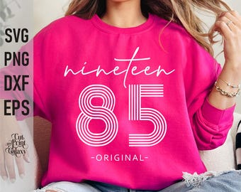 40th birthday svg, Nineteen 85 svg, 1985 svg, 40 years svg, 40th birthday for women, 40th birthday tshirt svg for men, Retro Birthday svg