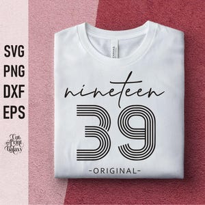 86th birthday svg, Nineteen 39 svg, 1939 svg, 86 years svg, Original Parts Svg, Retro 86 birthday svg for women, Vintage Birthday svg