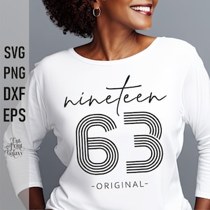 62nd birthday svg, Nineteen 63 svg, 1963 svg, 62 years svg, 62nd birthday for women, 62nd birthday tshirt svg for men, Retro Birthday svg