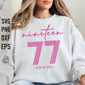 48º aniversário svg, Dezenove 77 svg, 1977 svg, 48 anos svg, 48º aniversário para mulheres, 48º aniversário camiseta svg para homens, Retro Birthday svg