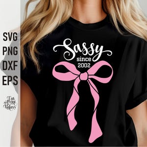 23. Geburtstag Monogramm, Sassy seit 2002 Logo, Coquette Geburtstag Logo, 23 Jahre alt, 23