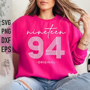31. Geburtstag svg, Nineteen 94 svg, 1994 svg, 31 Jahre alt, 31. T-Shirt für Frauen, Retro Geburtstag svg, Vintage Geburtstag