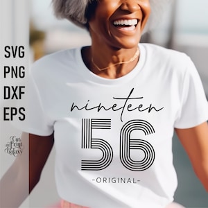 Dezenove 56 svg, 69º aniversário svg, 1956 svg, 69 anos svg, 69º aniversário para mulheres, 69º aniversário camiseta svg para homens, Peças originais svg