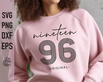 29th birthday svg, Nineteen 96 svg, 1996 svg, 29 years svg, 29th birthday for women, 29th birthday tshirt svg for men, Retro Birthday svg