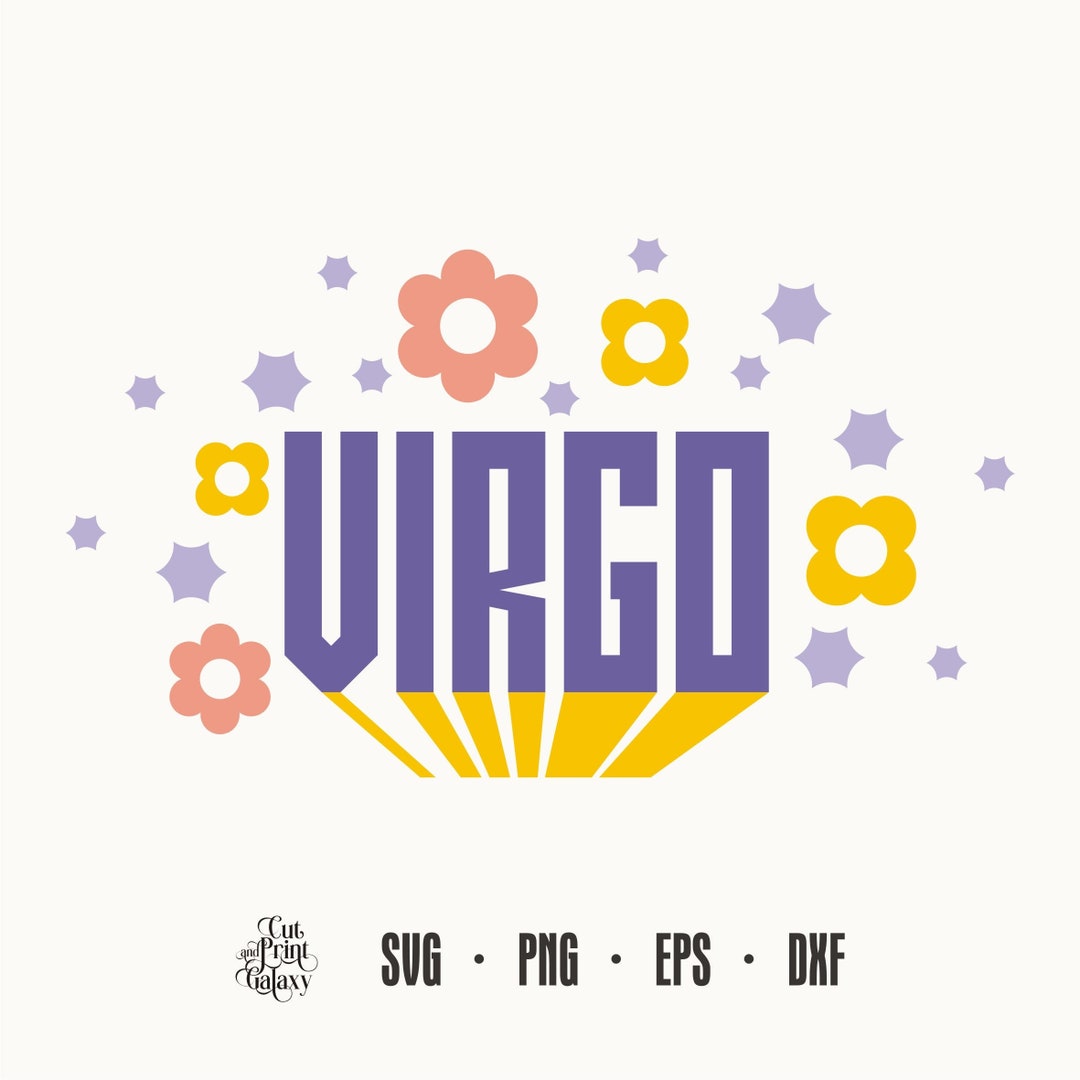 Virgo Svg Retro 80s Svg Virgo Png Retro Zodiac Svg Zodiac Sublimation