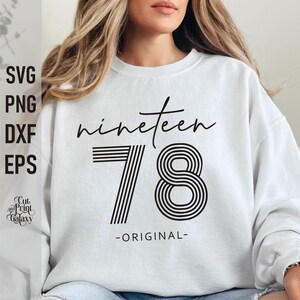 47º aniversário svg, Dezenove 78 svg, 1978 svg, 47 anos svg, 47º aniversário para mulheres, 47º aniversário camiseta svg para homens, Retro Birthday svg