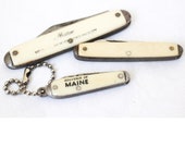 Maine Pocket Knife Lot x 3 Celluloid