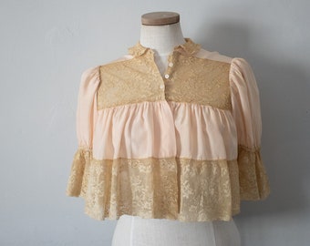 Iris Silk and Lace Bed Jacket