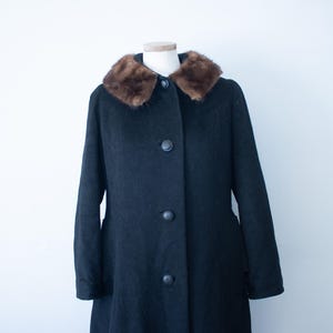 Krull Black Mink Collar 50s Vintage Coat