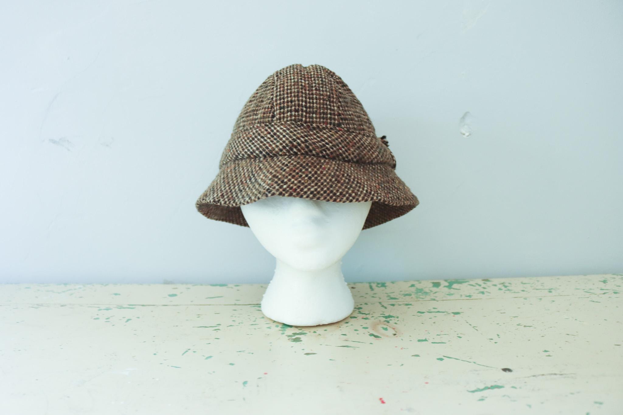 ?VTG Irish Speckled Wool Knit Bucket Hat Wee Thatch Hat Tweed main image 3