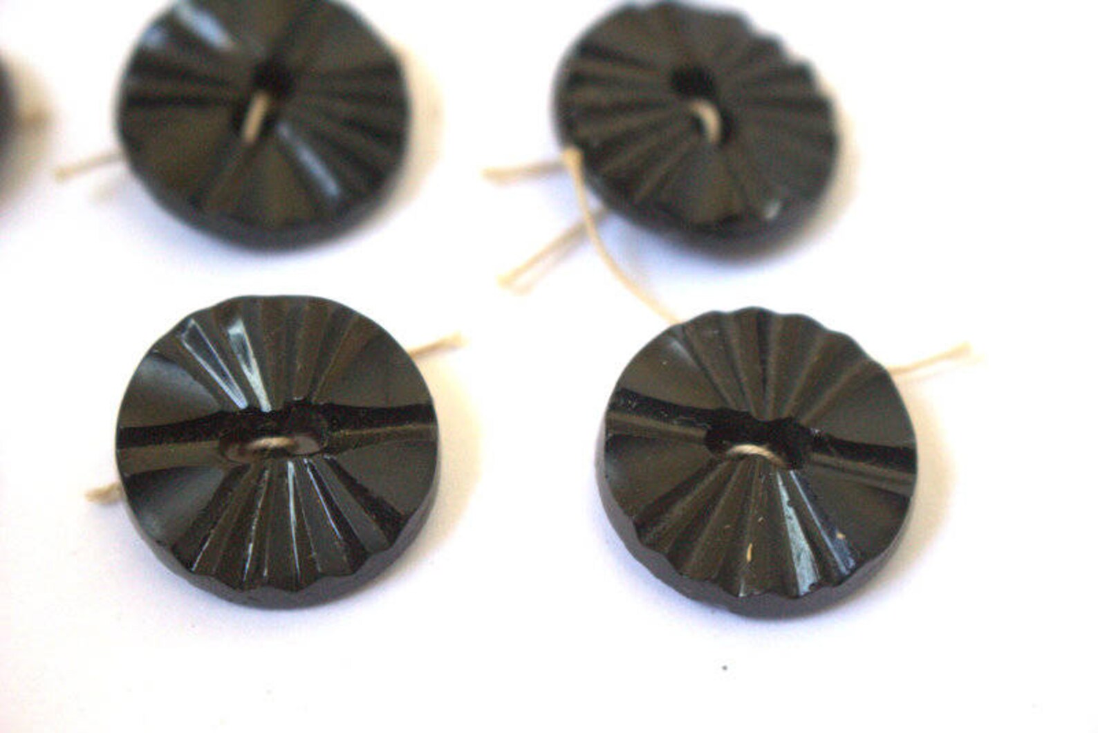 1870's Starburst Black Glass Buttons X 9 Etsy UK