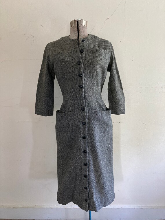 50s New Look Tweed Wool Dress - image 2