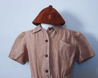 Vintage 1940s Brownie Uniform and Hat
