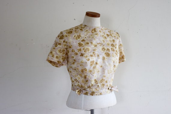 50s Crop Blouse with Bows I Union Label - image 1