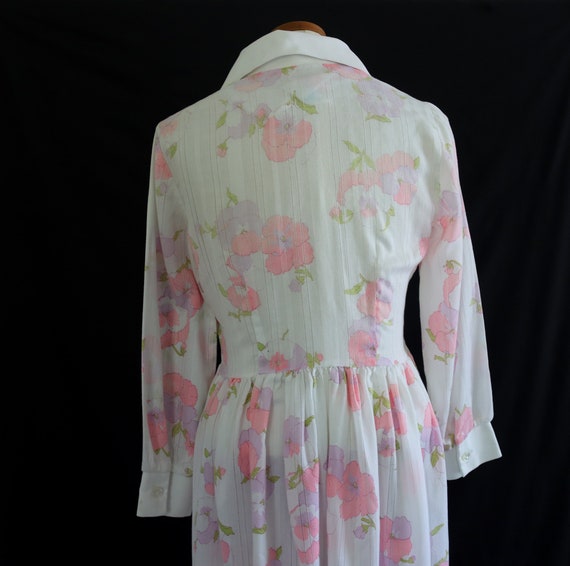 Pink Flowers 50s Shirt Dress - image 5