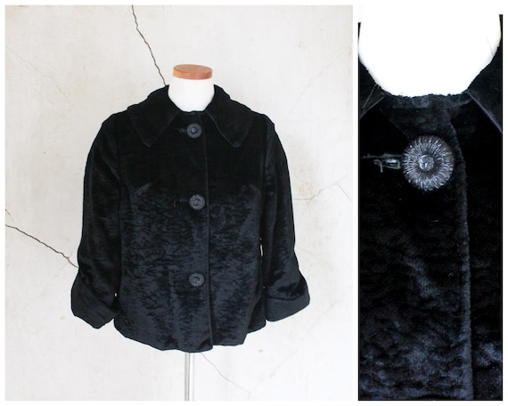 1950s Swing Jacket Evening Jacket Faux Persian Lam