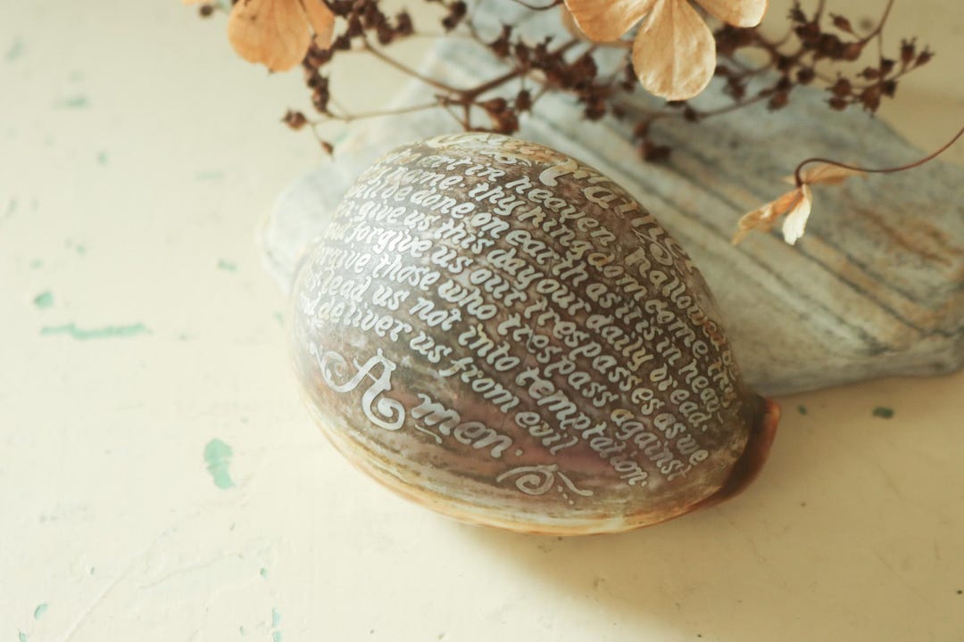 Lord's Prayer Antique Carved Cowrie Shell - Etsy