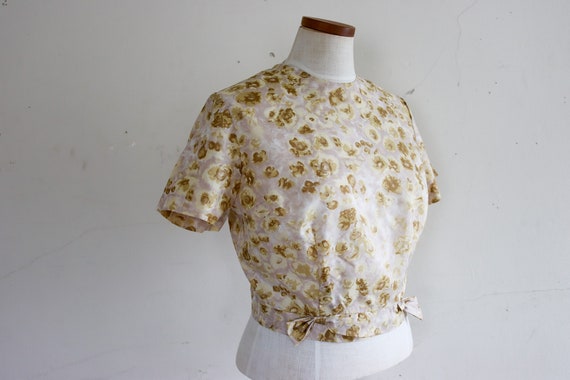 50s Crop Blouse with Bows I Union Label - image 2