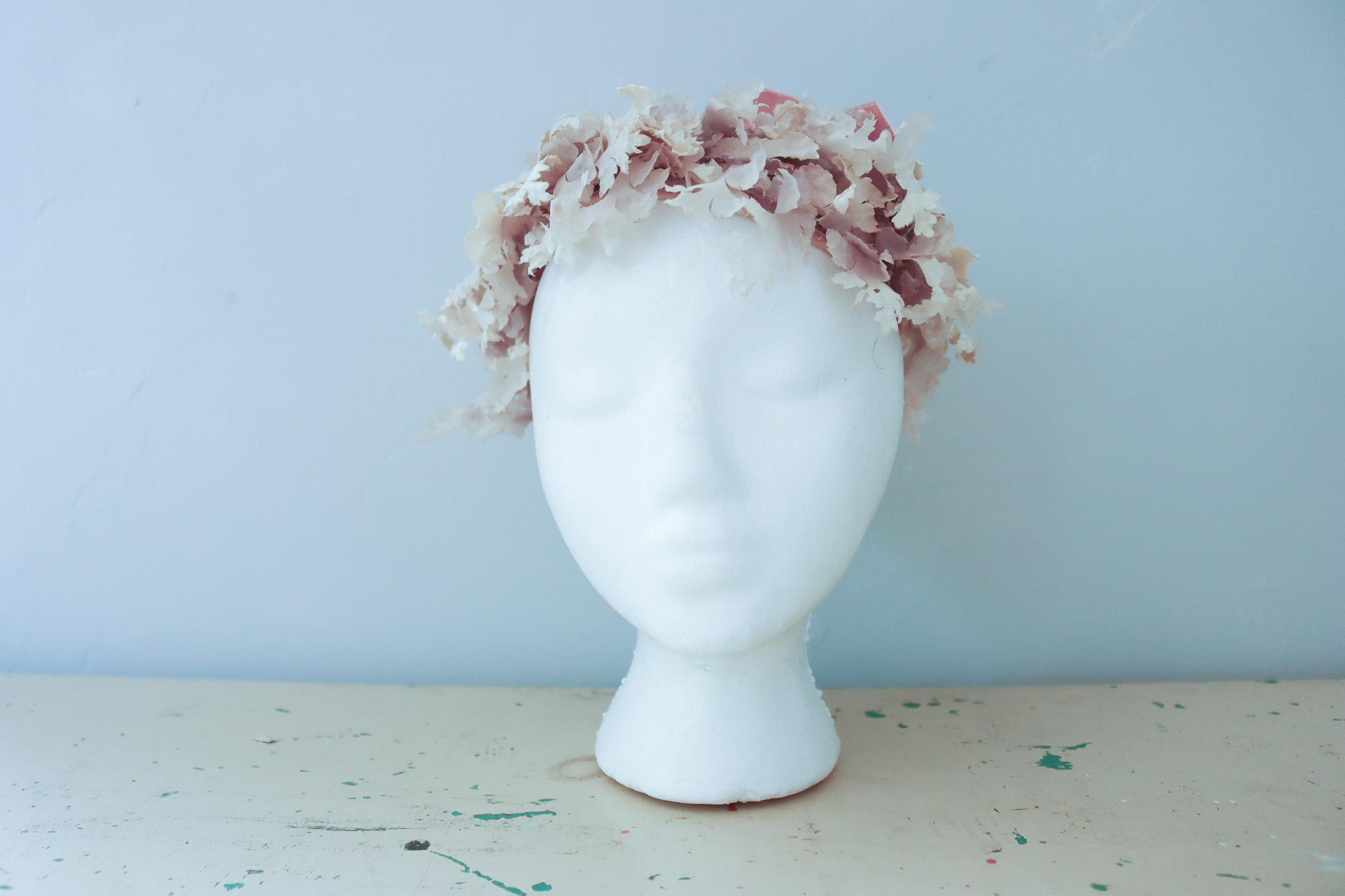 vintage 1950s pink flower headpiece 50s floral hat spring wedding prom coquette 50s Pink Flower Hat - Etsy main image 4