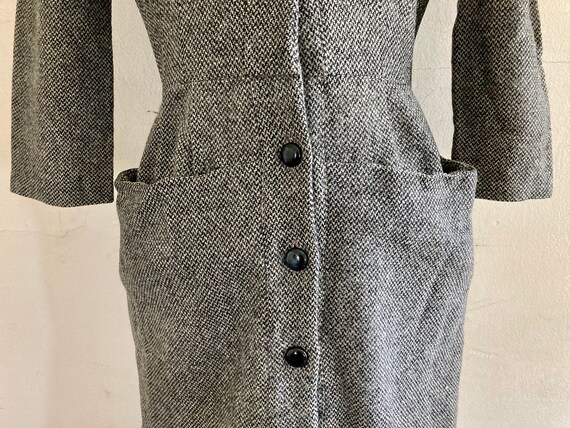 50s New Look Tweed Wool Dress - image 3