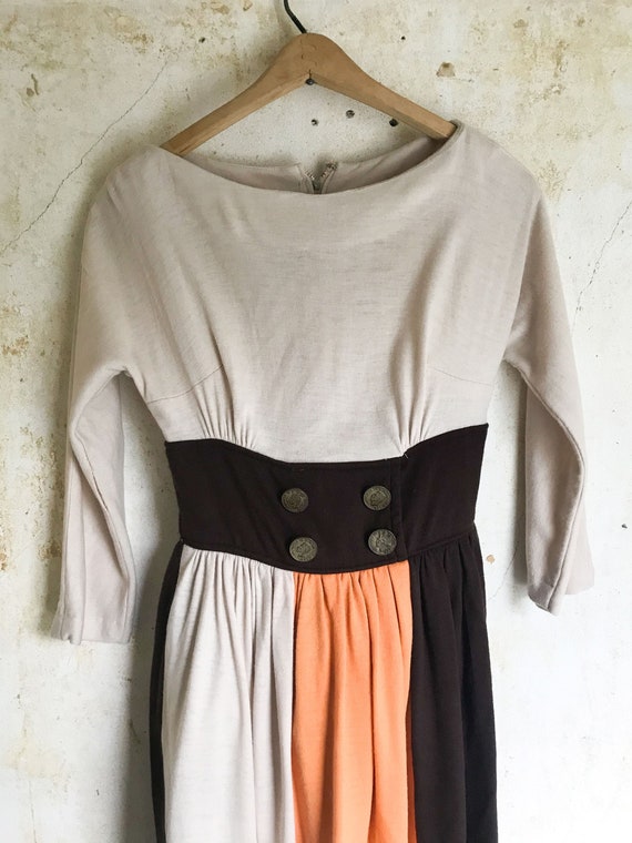 Color Block 1950s Vintage Dress