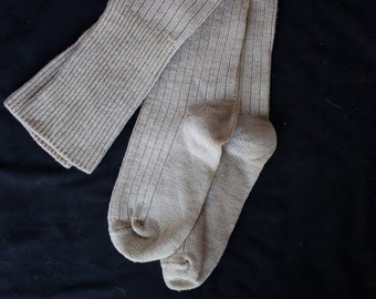 Antique 1920s Long Wool Ribbed Stockings