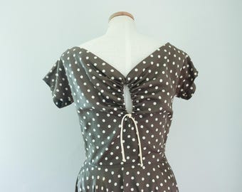 Vintage 50s Polka Dot Dress