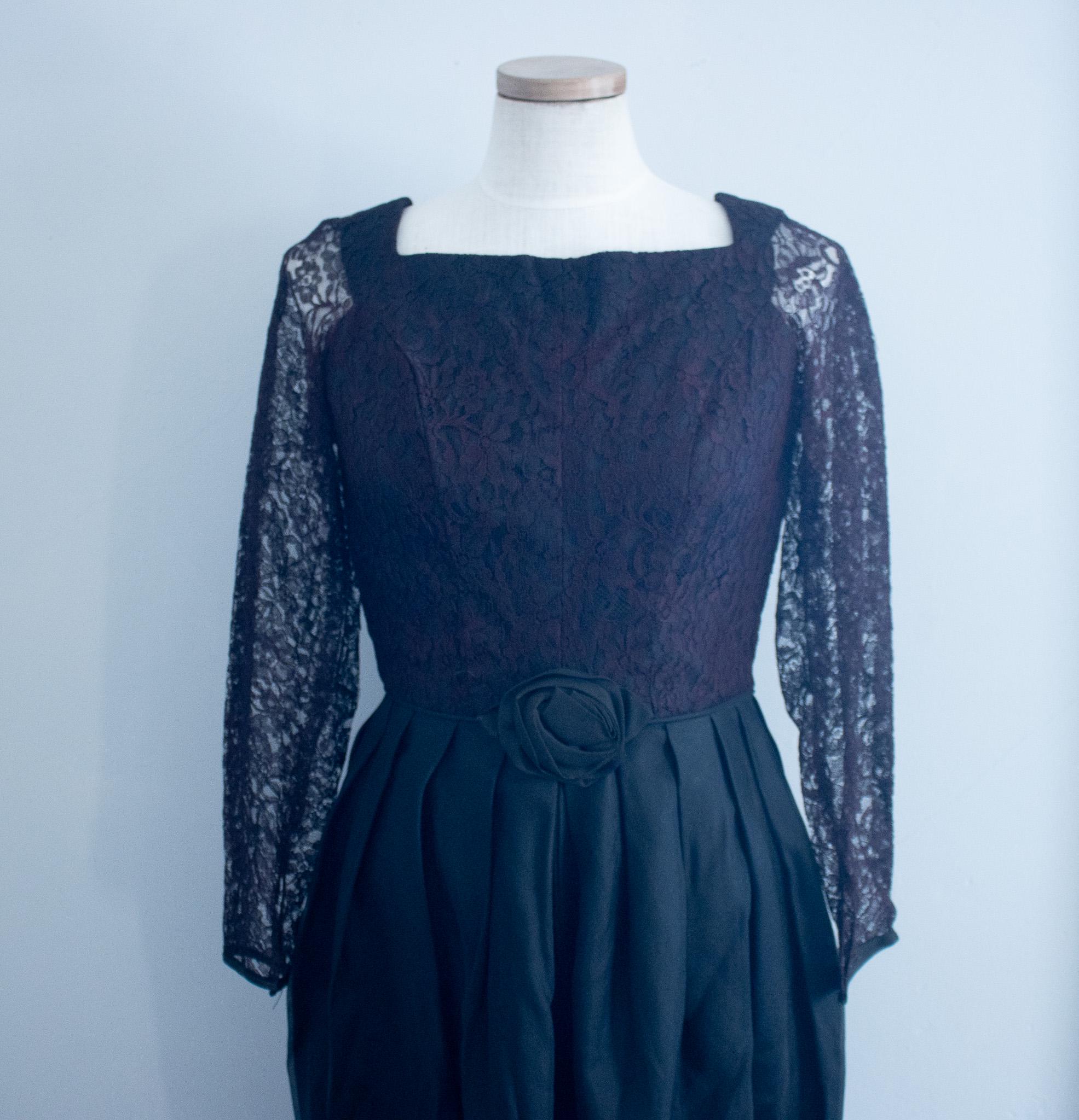1950s Black Lace Dress - Etsy