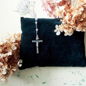 Vintage Crystal & Sterling Rosary Beads