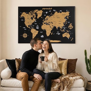 Wooden World Map Push Pin Travel Map Wall Art Cork Board Home Office Decor Christmas Gift