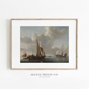 Vintage Seascape Wall Art, Nautical Ocean Poster, Maritime Artwork, Coastal Decor, Classic Ship Art, Digital Download, Printable Art
