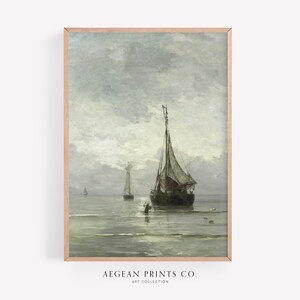 Vintage Seascape Wall Art, Nautical Ocean Poster, Maritime Artwork, Coastal Decor, Classic Ship Art, Digital Download, Printable Art