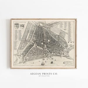 ロッテルダム ヴィンテージ マップ 1652 | アンティーク都市計画 | 歴史地図 | 旧世界地図アート | デジタル ダウンロード