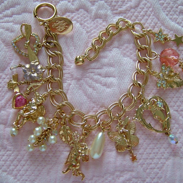 Vintage Kirks Folly Charm Bracelet goldtone