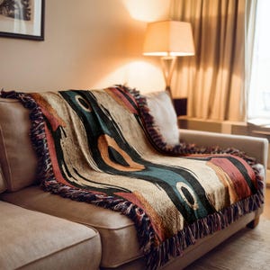Throw Blanket Boho Chic Southwestern Tribal Design Geometric Pattern Cozy Warm Decorative Ethnic Accent Bedding for Home Gift Idea