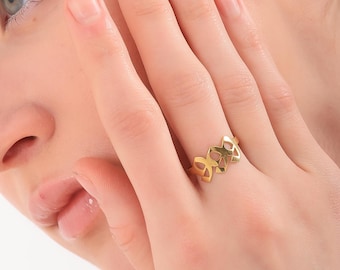 Sterling Silver Angel Number Ring: Personalized Lucky Number Jewelry