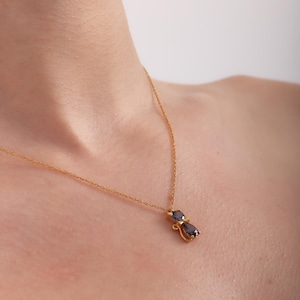 Mystic Topaz Stone Bow-tied Cat Necklace, Cute Animal Pendant With Mystic Topaz, Pet Necklace, Animal Necklace, Cat Lover Jewelry Gift