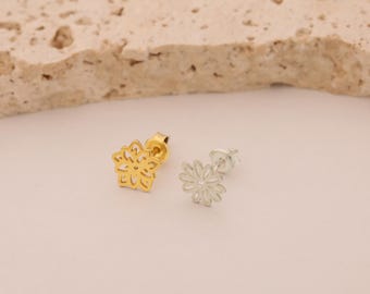 Personalized Birth Flower Sterling Silver Earrings: Birthday Gift