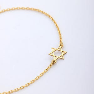 Unique Star of David Bracelet, Dainty Jewish Symbol Jewelry, Stainless Steel Magen David Bracelet, Hebrew Faith Gift, Religious Gift Idea