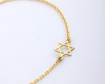 Sterling Silver Star of David Bracelet: Jewish Jewelry Gift