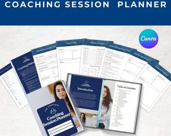 Coaching Session Planner: Client Organizer & Therapy Log (Editable PDF)