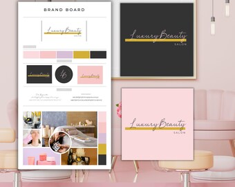 Luxury Salon Logo & Brand Kit: Customizable Beauty Branding