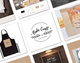 Bakery Logo Branding Kit: Editable Canva Template (Digital Download)