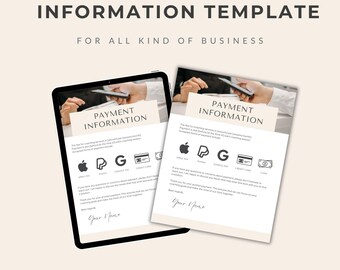 Client Payment Information Template: Business Payment Tracker (Printable Sheet)