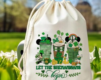 Let The Shenanigans Begin St Patrick’s Day Party Bags - Irish Bachelorette Favor Bags - Shamrock Coffee Cup Gift - St Paddy’s Party Favors