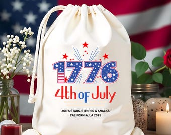 Custom 1776 4th Of July Favor Bag - USA Independence Day Bag - America Freedom Favor Bag - Patriotic Bag - Memorial Day Favor