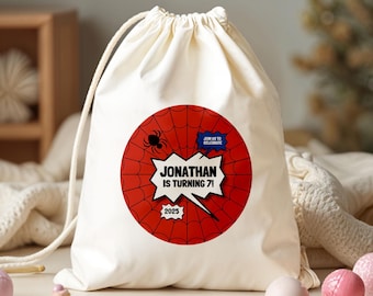 Spiderman Theme Favor Bags - Personalized Birthday Name Bags - Kids Birthday Favor Bag - Party Favor Bags - Birthday Welcome Bags