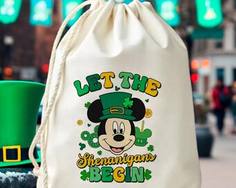 St Patrick’s Day Party Bags - Irish Holiday Favor Bags - Personalized Checkered Shamrock Goodie Bags - St Paddy’s Celebration Treat Bags