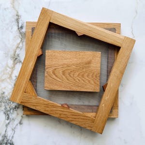 Stampo per buste A7 e bordo sfrangiato (standard USA) – Kit per carta fatta a mano – Cornice in rovere – Bordo sfrangiato – Per buste da matrimonio e cancelleria